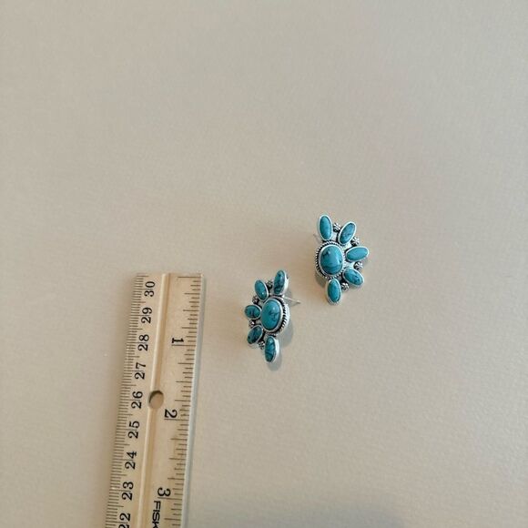 Boho flower earrings N1077 - Picture 4 of 4